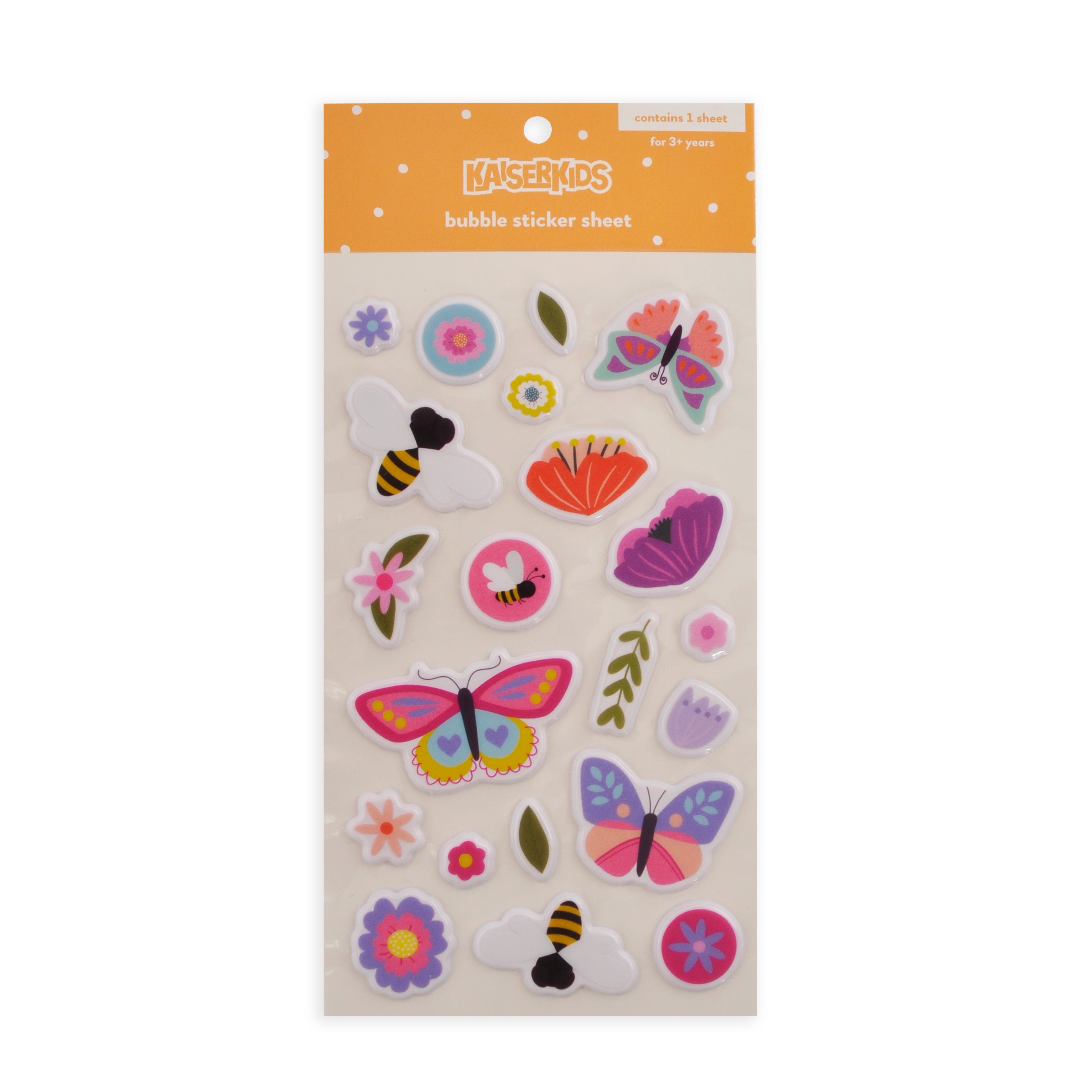 Kaiser Creative Club - Kids Sticker Sheet Bubble - GARDEN